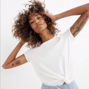 NWT White Madewell Knot Front Tee